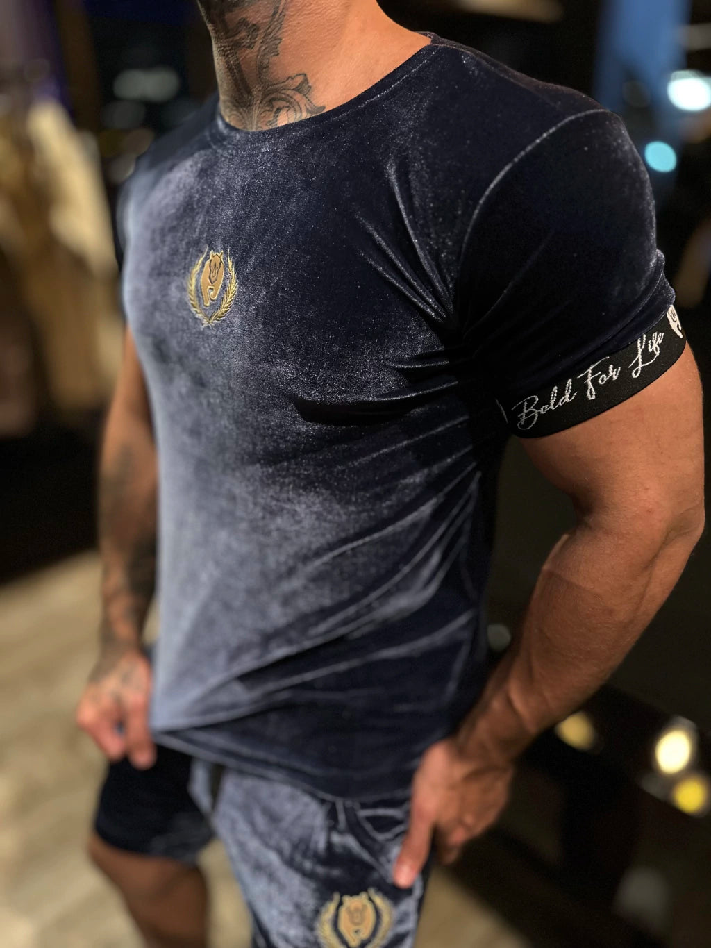 CONJUNTO VELUDO MOLHADO BLUE