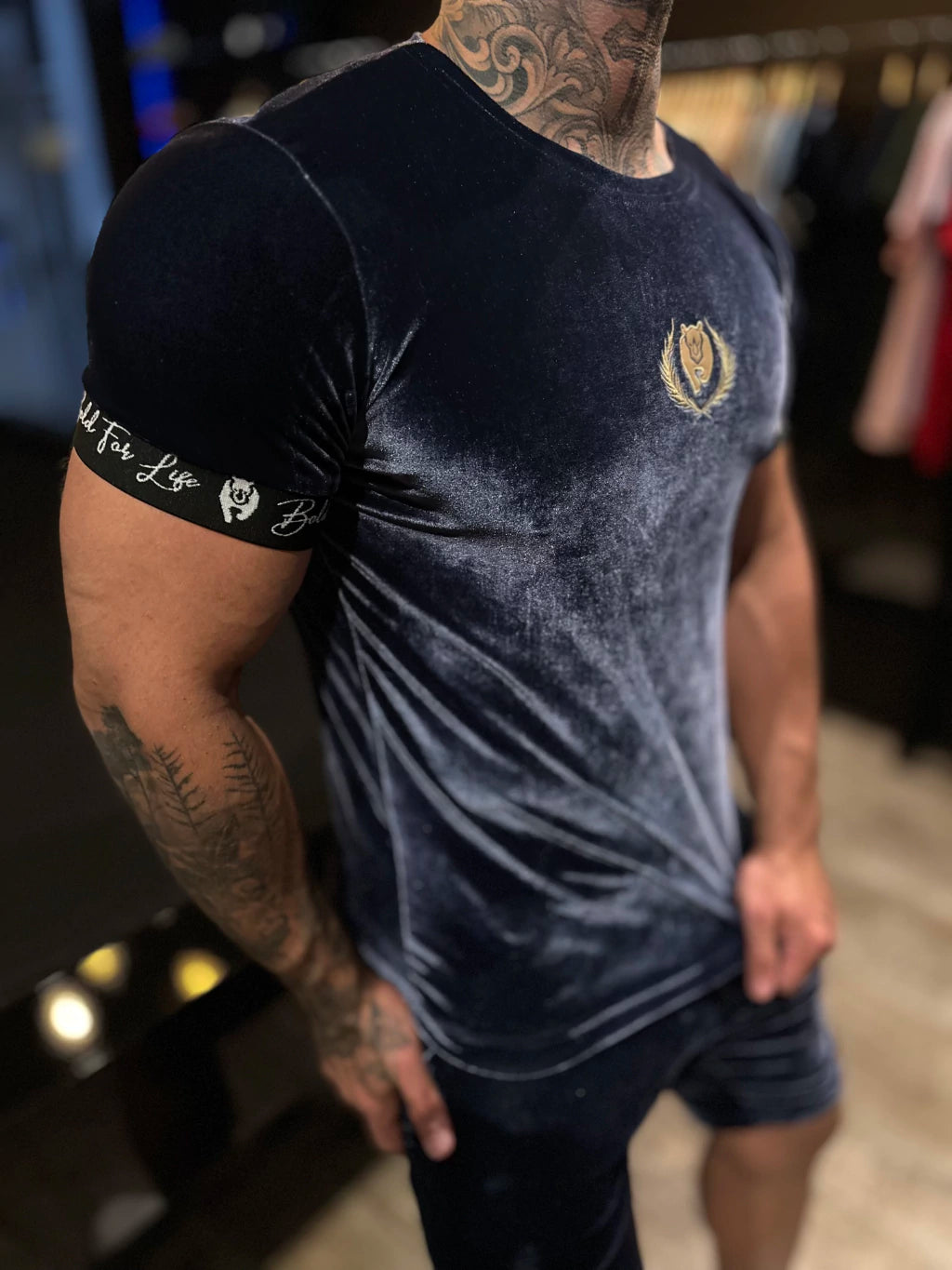 CONJUNTO VELUDO MOLHADO BLUE