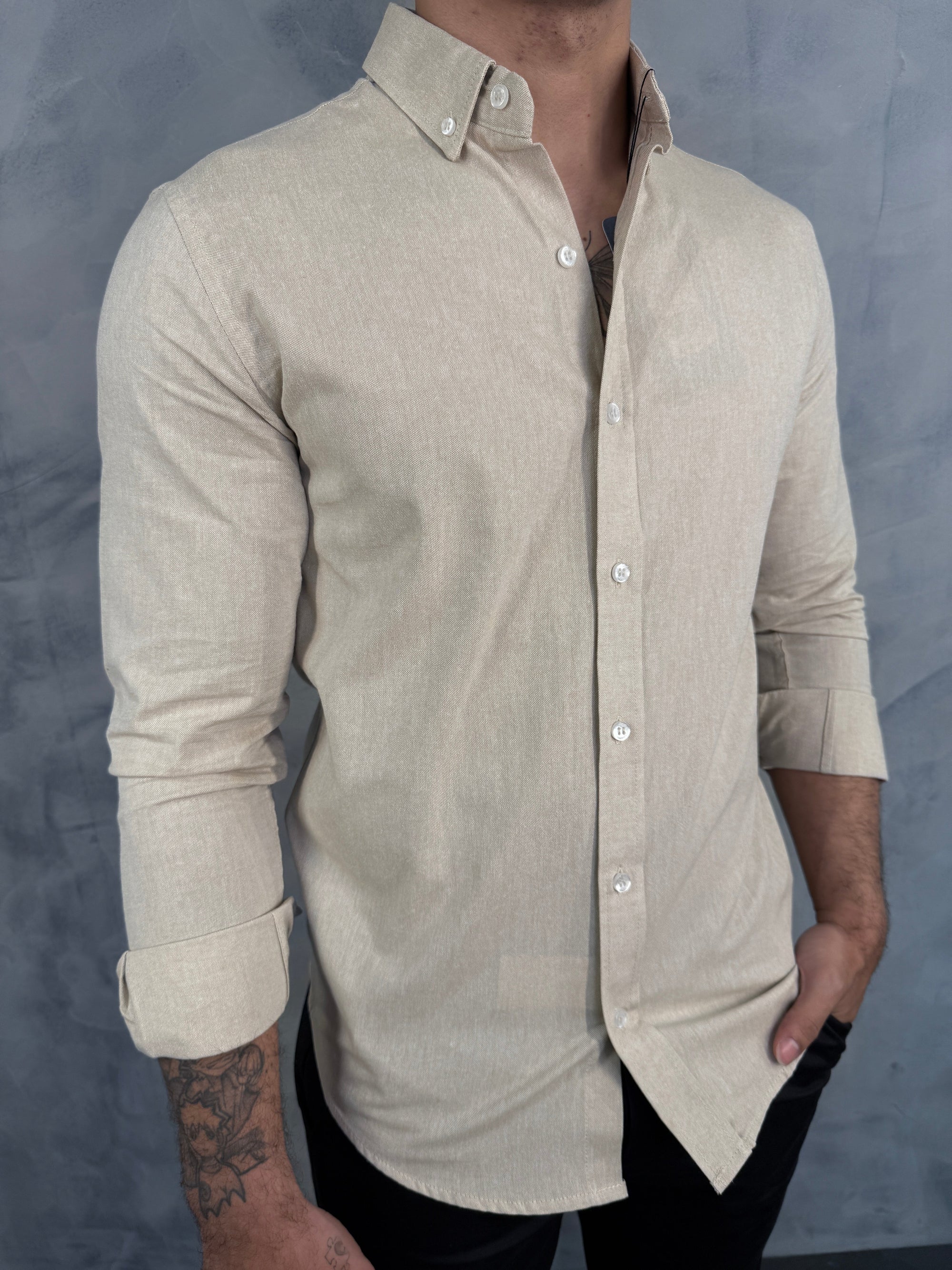 CAMISA M/L OXFORD PONTO H