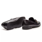 Mocassim Em Couro Absolut Preto Sola de Borracha