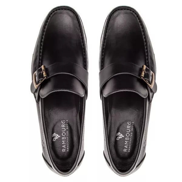 Mocassim Em Couro Absolut Preto Sola de Borracha