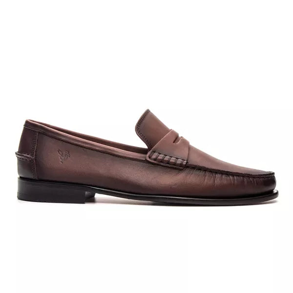 Sapato Mocassim Em Couro Sola De Couro com Antiderrapante Absolut Castanho
