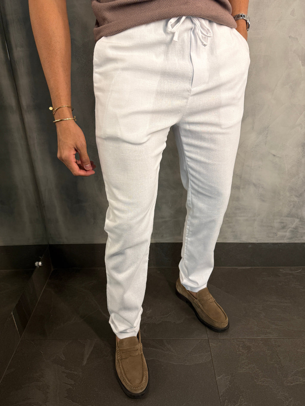 CALÇA CÓS ELÁSTICO KINGSTON BRANCO