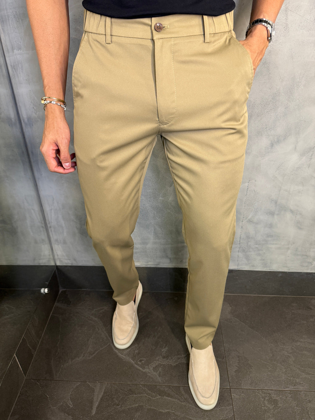 CALÇA ALF. SLIM CÓS ELÁSTICO