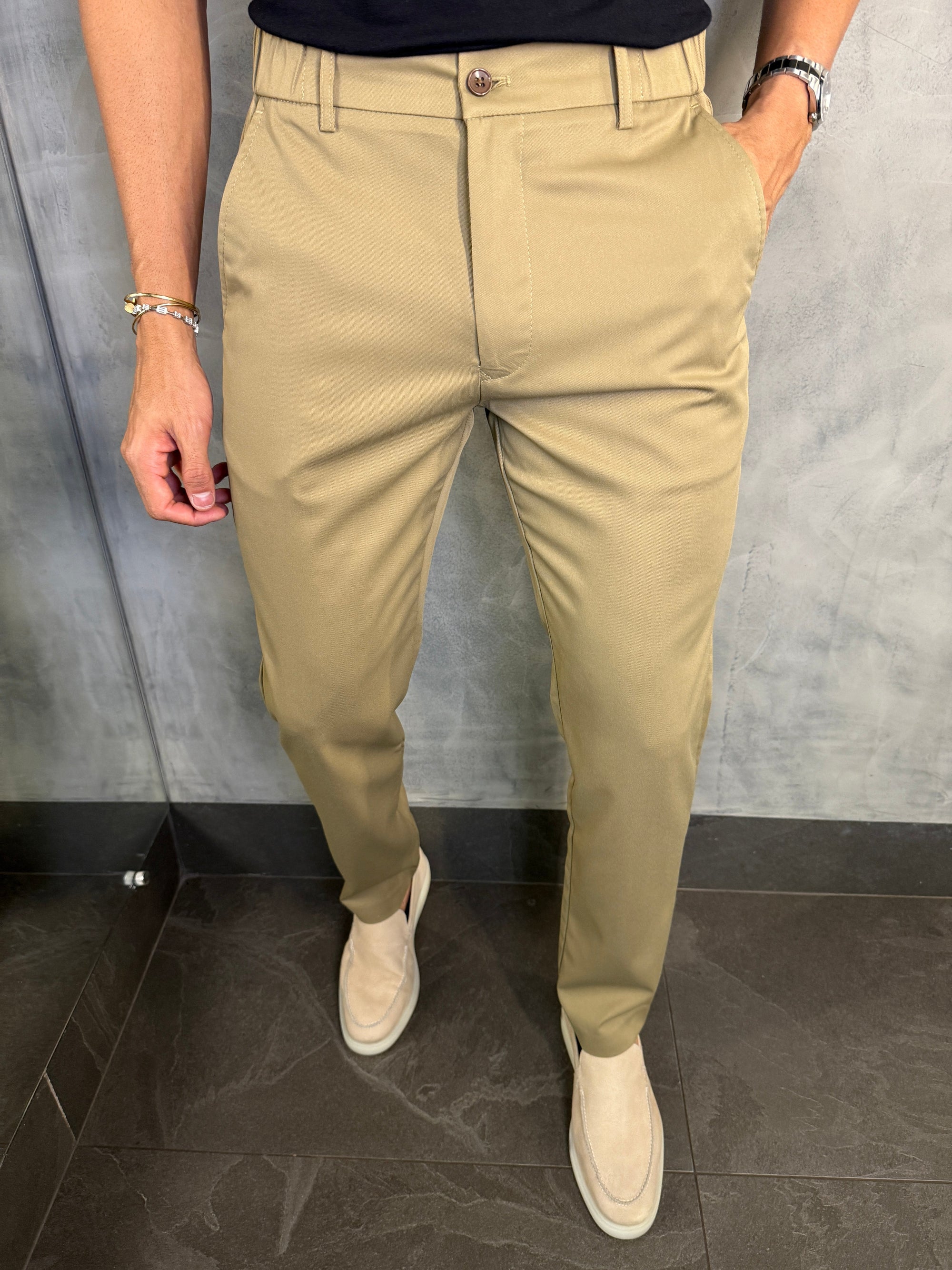 CALÇA ALF. SLIM CÓS ELÁSTICO