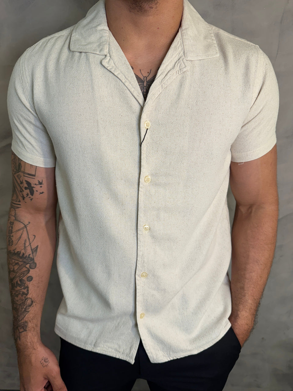 CAMISA M/C MARACÁ PONTO H OFF WHITE