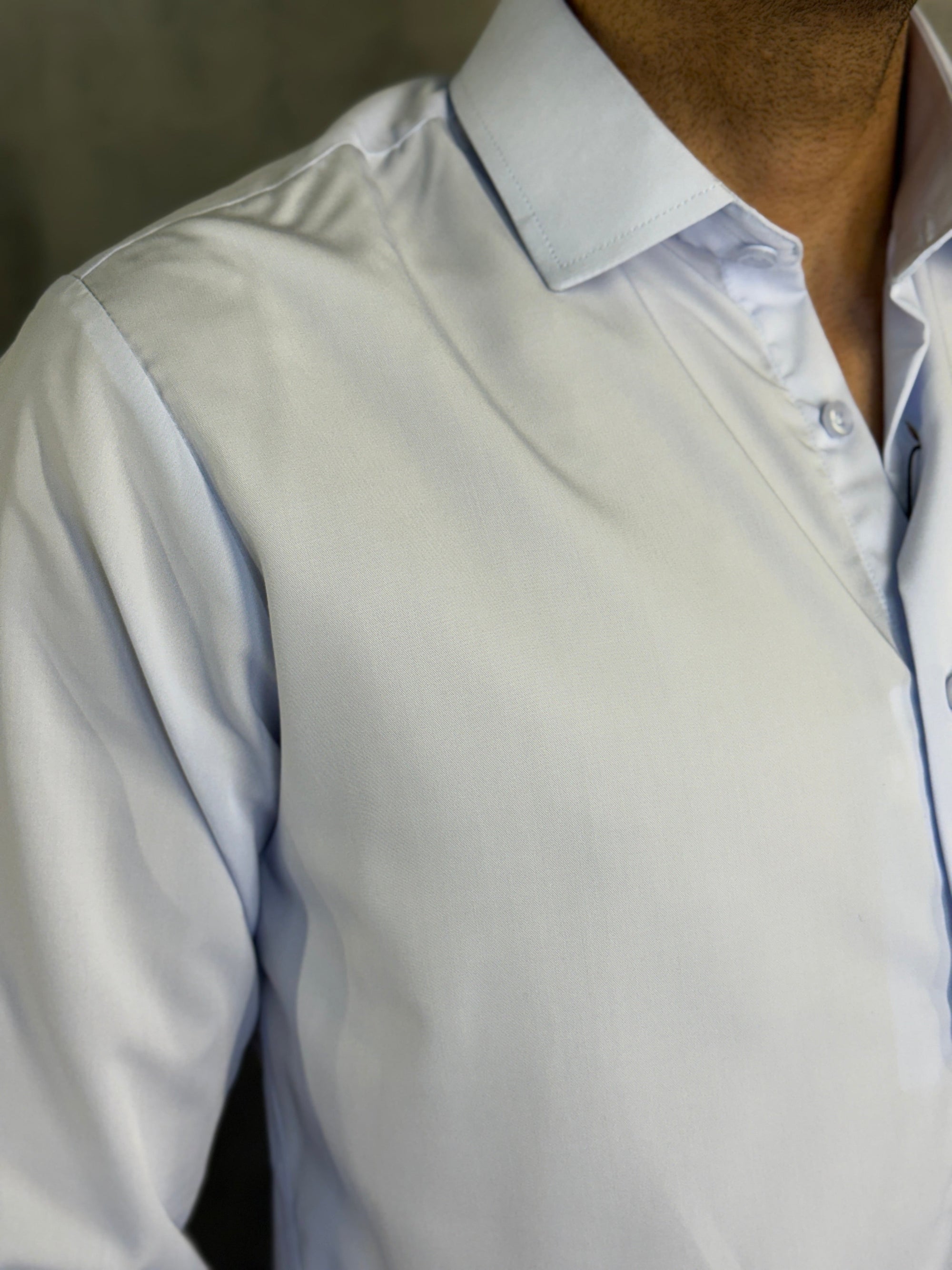 CAMISA M/L FIBRA DE BAMBU AZUL BB