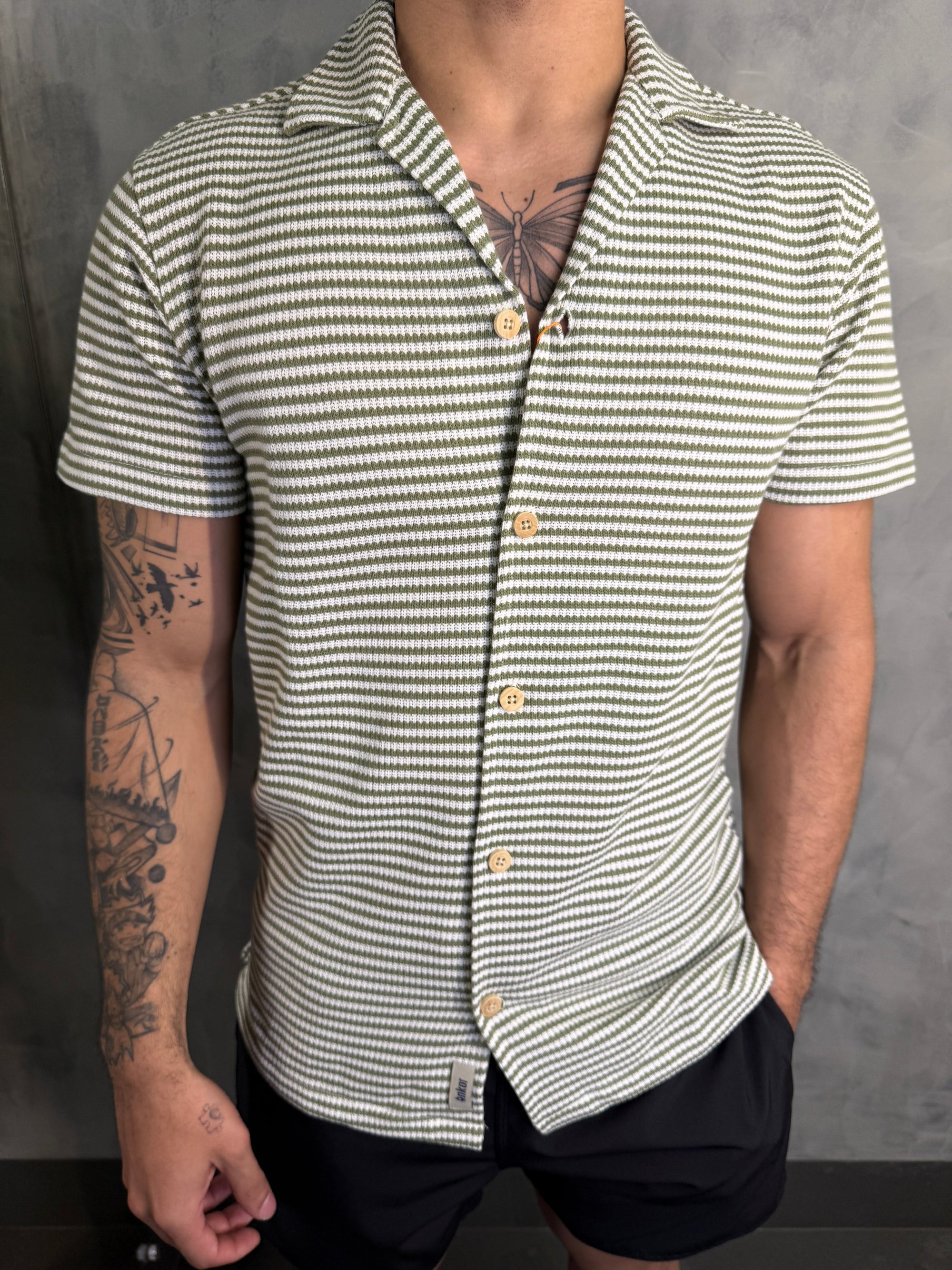 CAMISA M/C LISTRADA ANKOR