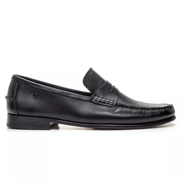 Sapato Mocassim Em Couro Sola De Couro com Antiderrapante Absolut Preto