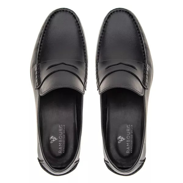 Sapato Mocassim Em Couro Sola De Couro com Antiderrapante Absolut Preto