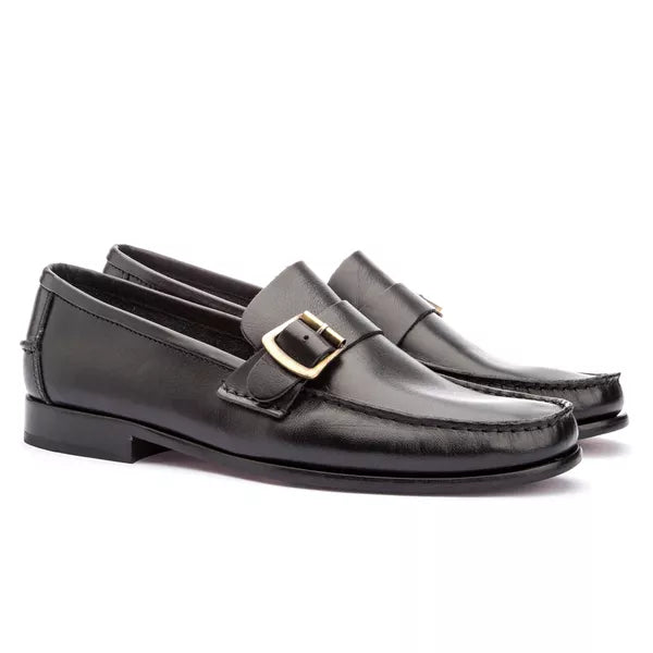 Sapato Mocassim Argentino Em Couro Sola De Couro Com Absolut Preto