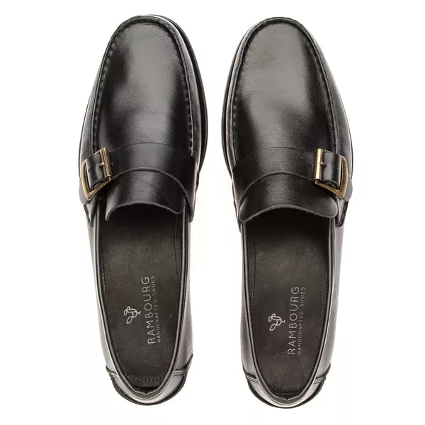 Sapato Mocassim Argentino Em Couro Sola De Couro Com Absolut Preto
