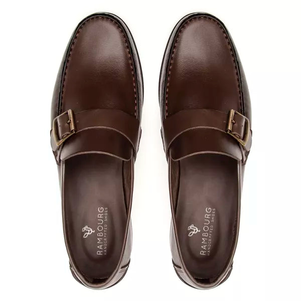 Sapato Mocassim Argentino Em Couro Sola De Couro Com Absolut Café
