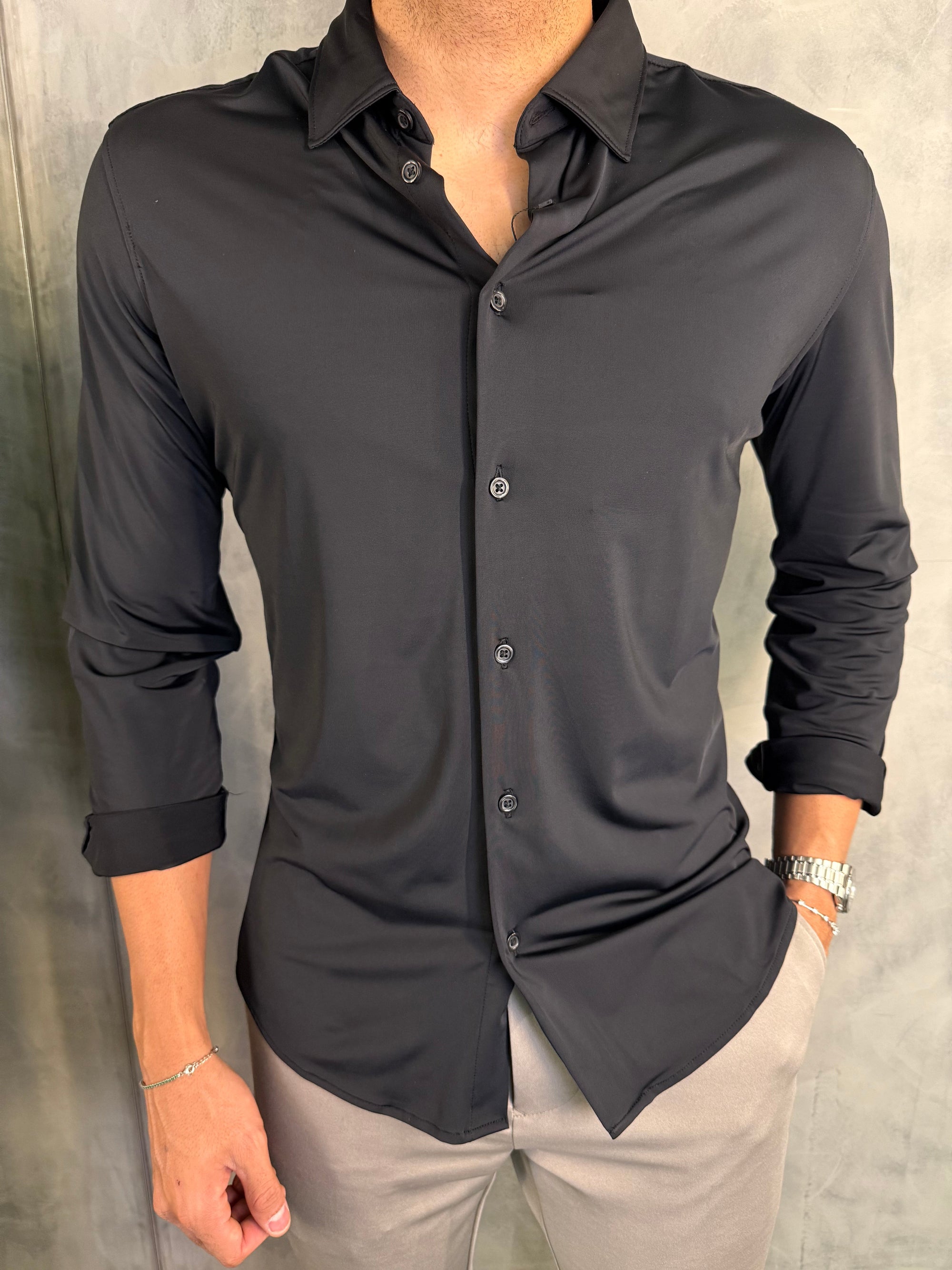 CAMISA M/L TECH POLIAMIDA PRETO