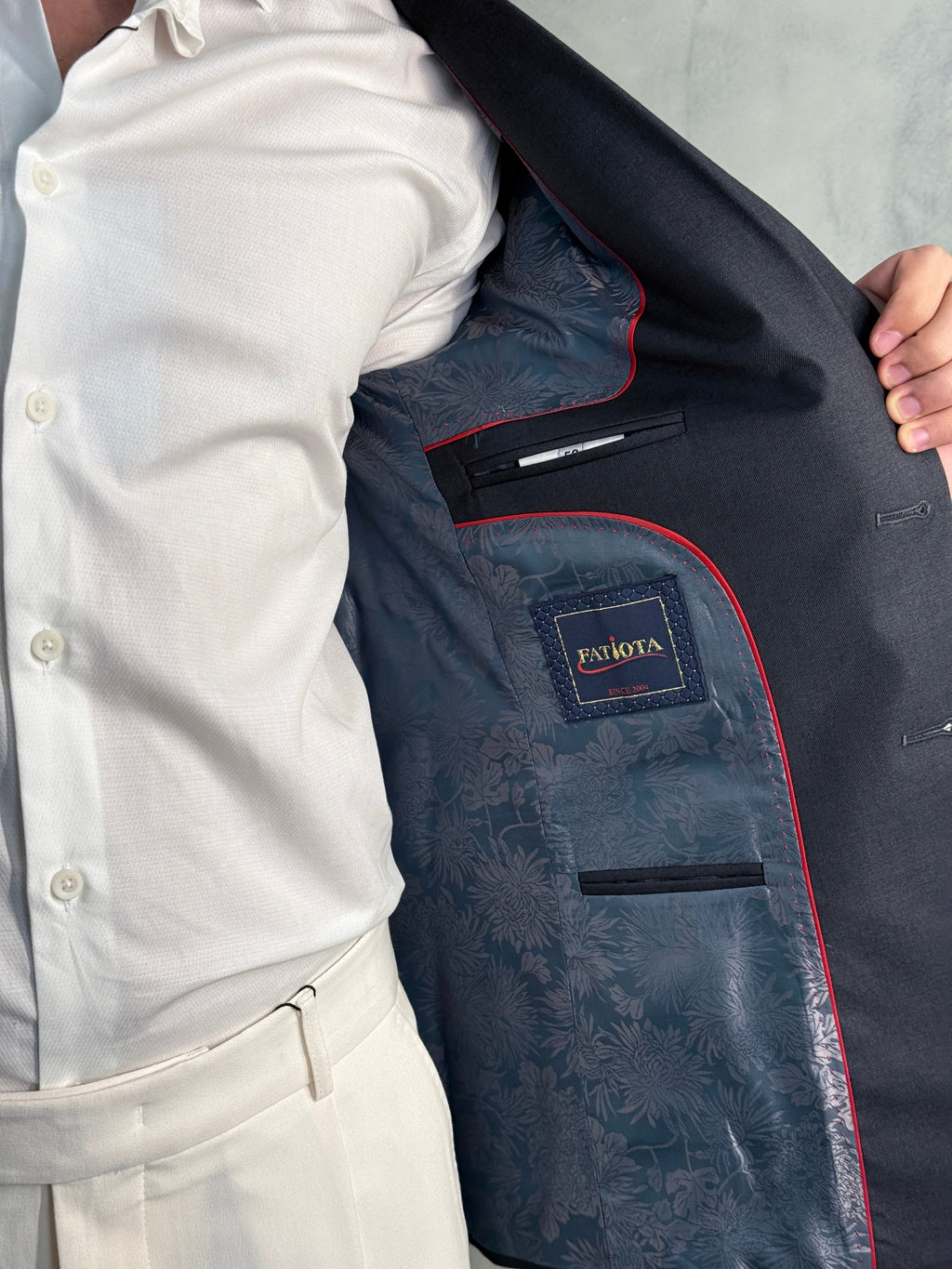 BLAZER SLIM POLIVISCOSE LAP LARGA FATIOTA CHUMBO