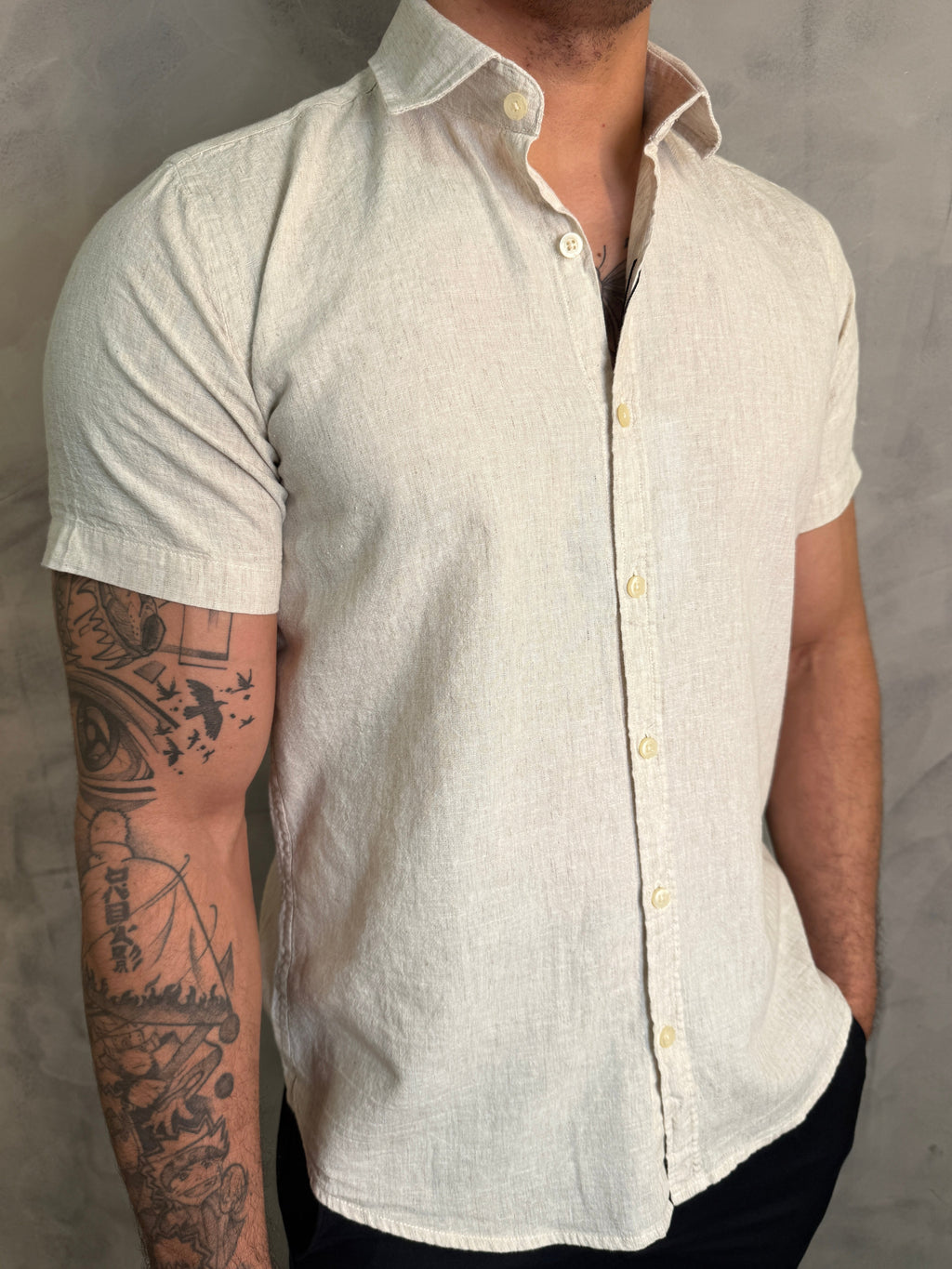 CAMISA M/C MARESIA NATURAL