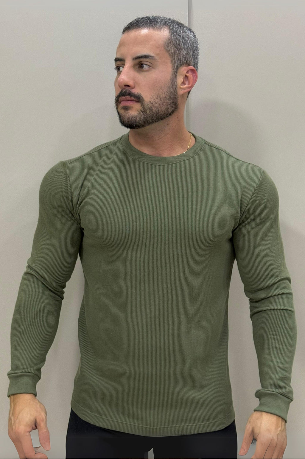 Camiseta Itália Canelada Manga Longa