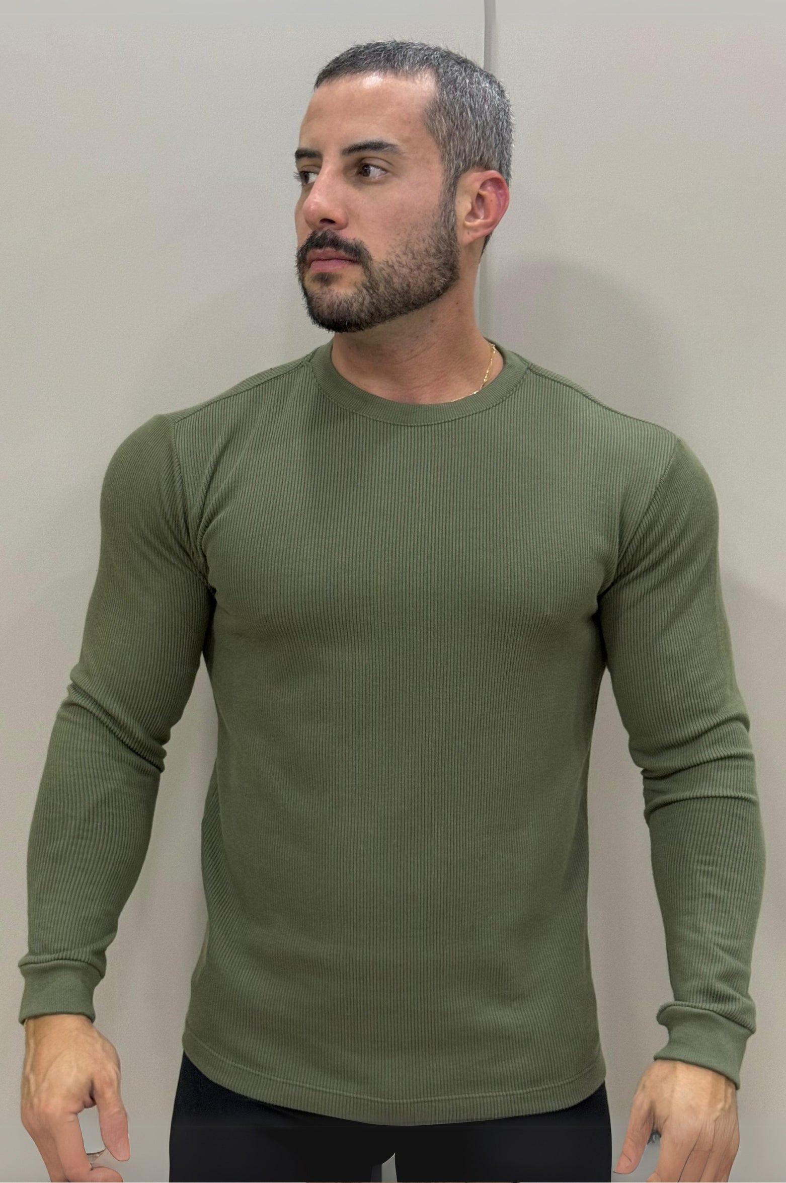Camiseta Itália Canelada Manga Longa