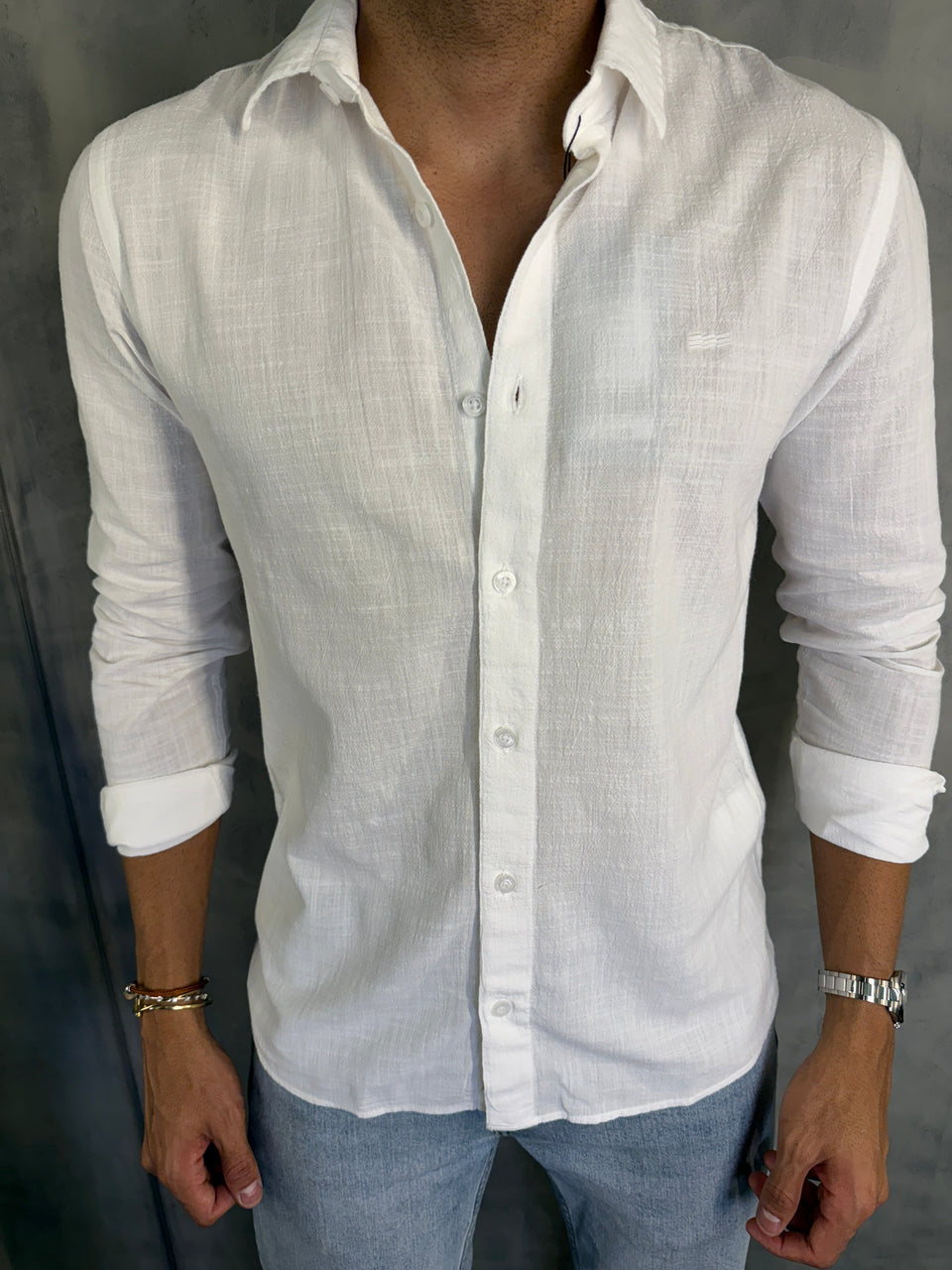 CAMISA M/L CASUAL FLAME COTTON PACIFIC KINGEJOE OFF WHITE