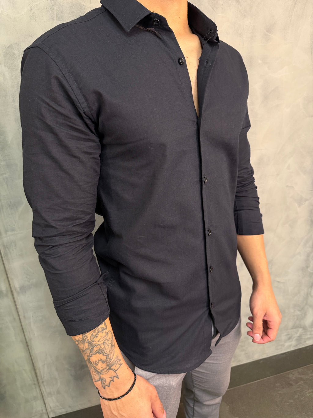 CAMISA M/L FLAME PRETO