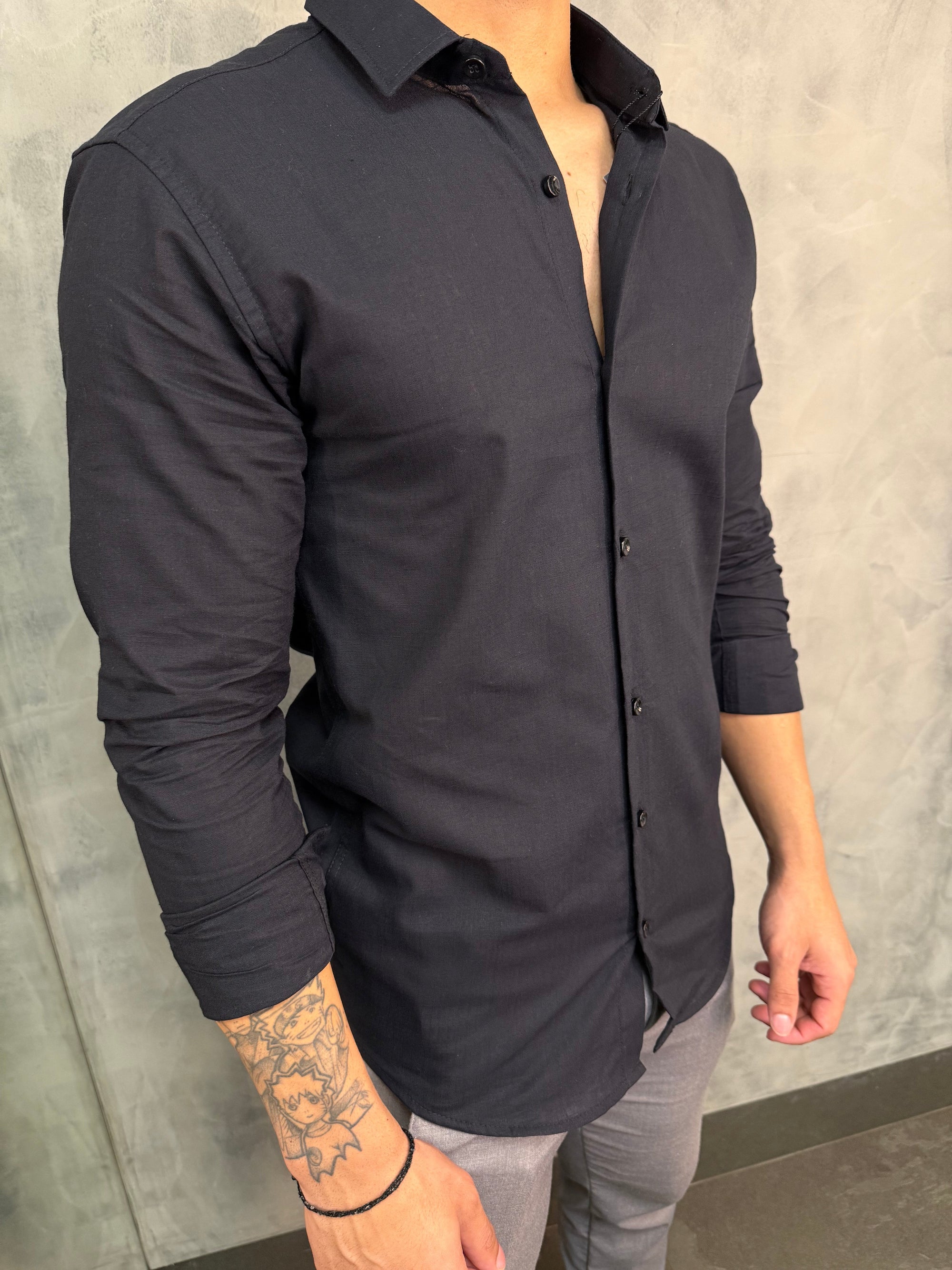 CAMISA M/L FLAME PRETO