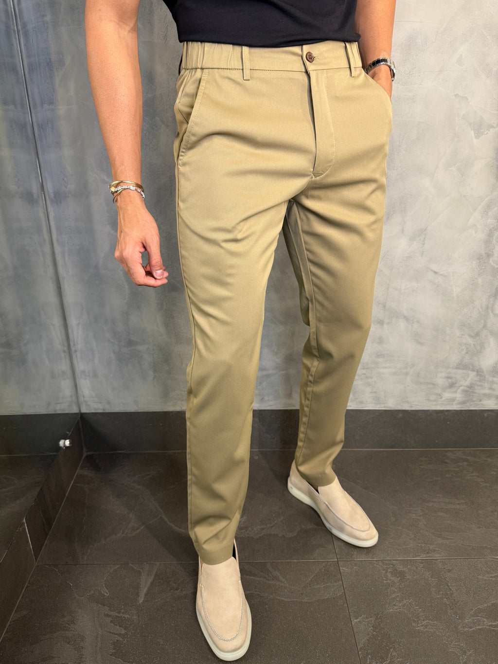 CALÇA ALF. SLIM CÓS ELÁSTICO