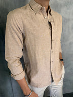 CAMISA M/L LINHO FIO TINTO