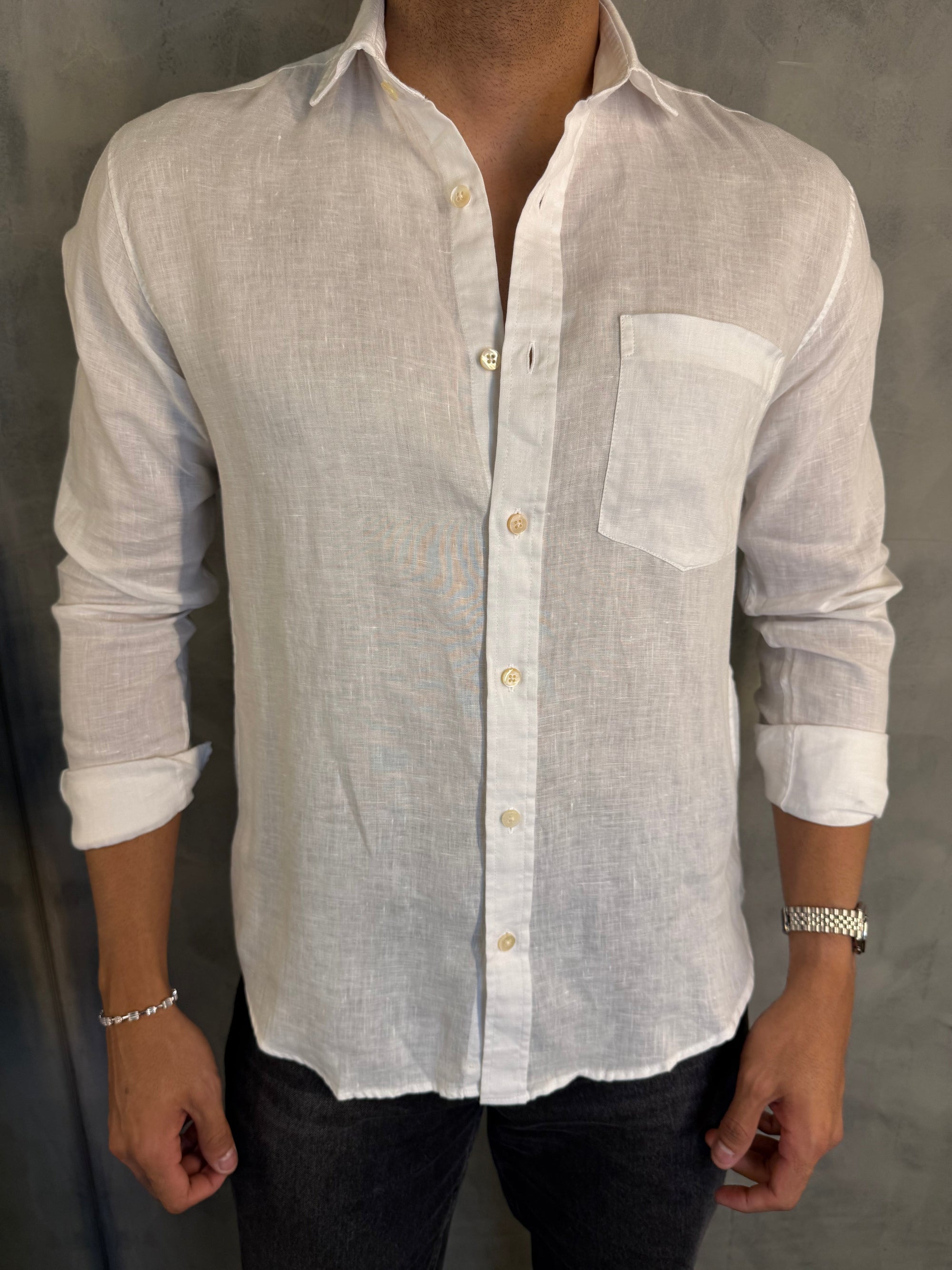 CAMISA M/L PURO LINHO BRANCO