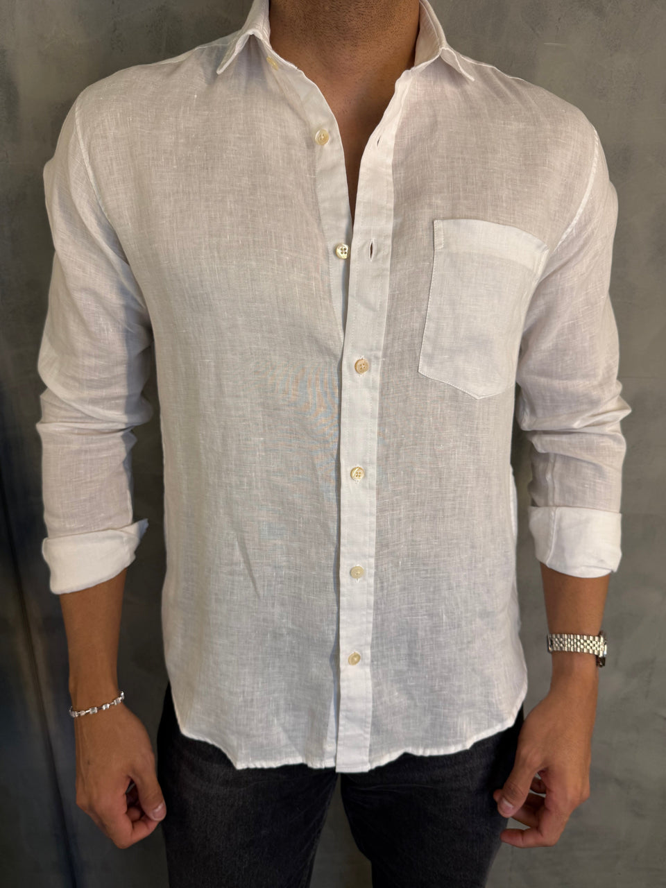 CAMISA M/L PURO LINHO BRANCO