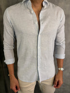 CAMISA LINHO FIO TINTO LISTRADO M/L