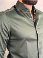 CAMISA M/L CETIM ELASTANO VERDE