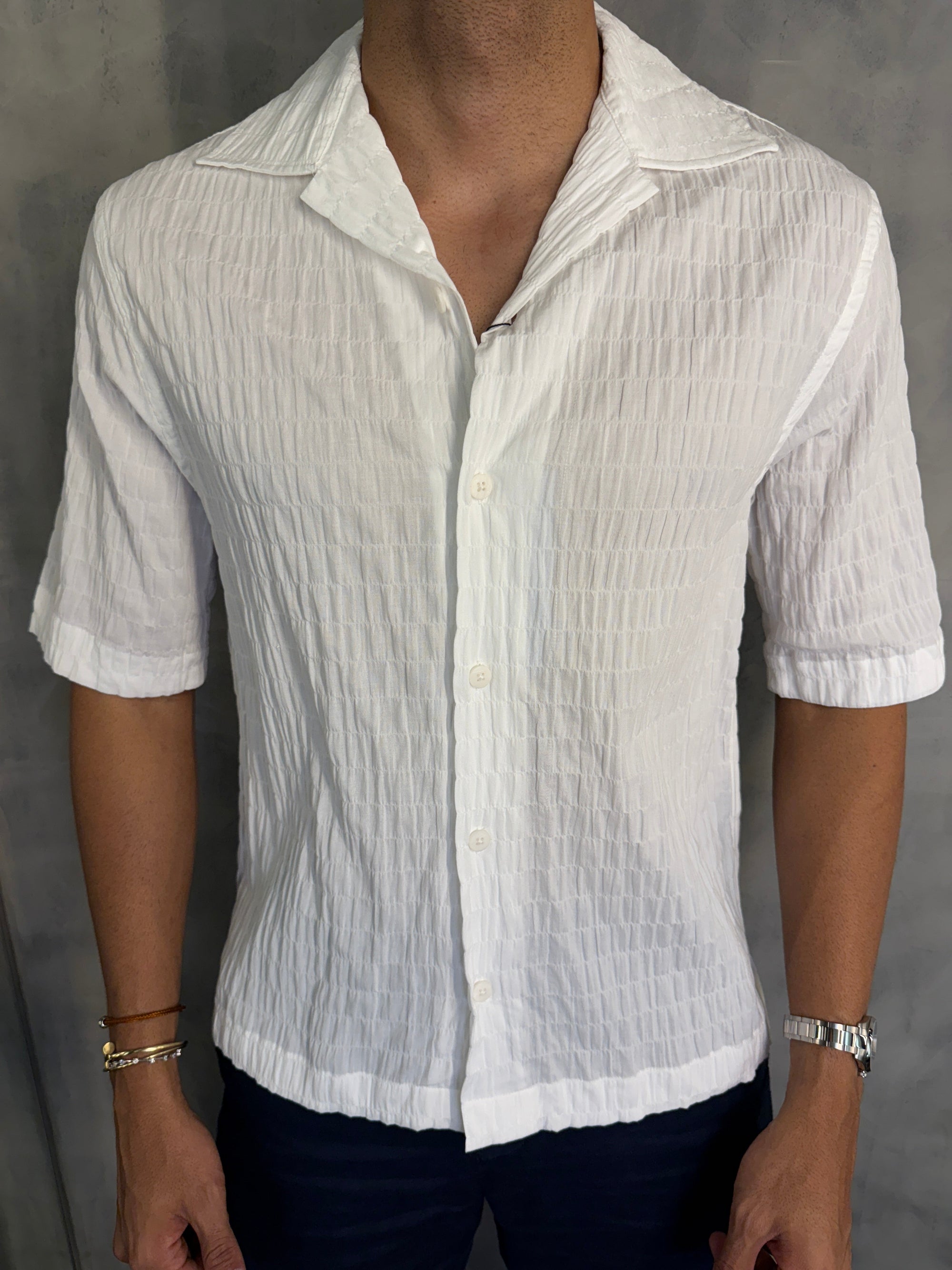 CAMISA M/C TEXTURA BRANCO