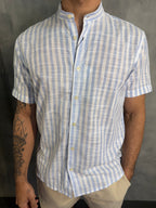 CAMISA M/C TRAMANDAI LISTRAS AZUL BB