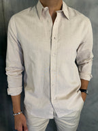 CAMISA M/L LINHO FIO TINTO