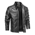 Jaqueta De Couro Masculina Slim Forrada