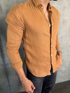 CAMISA M/L PURO LINHO FERRUGEM