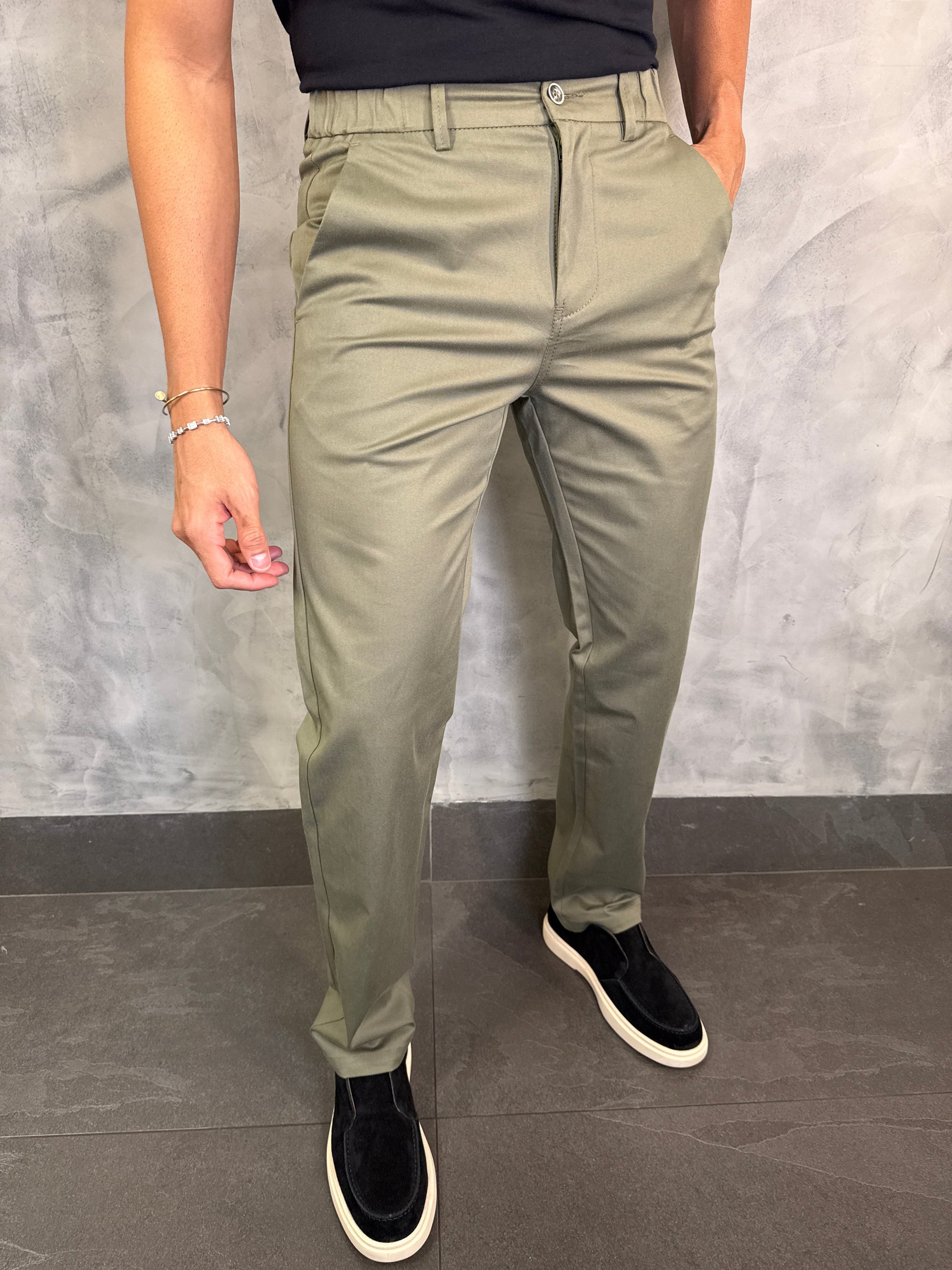CALÇA SARJA CASUAL STRETCHC CINTURA ELÁSTICA