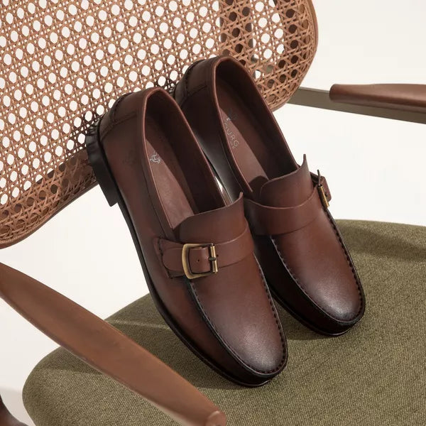 Sapato Mocassim Argentino Em Couro Sola De Couro Com Absolut Castanho