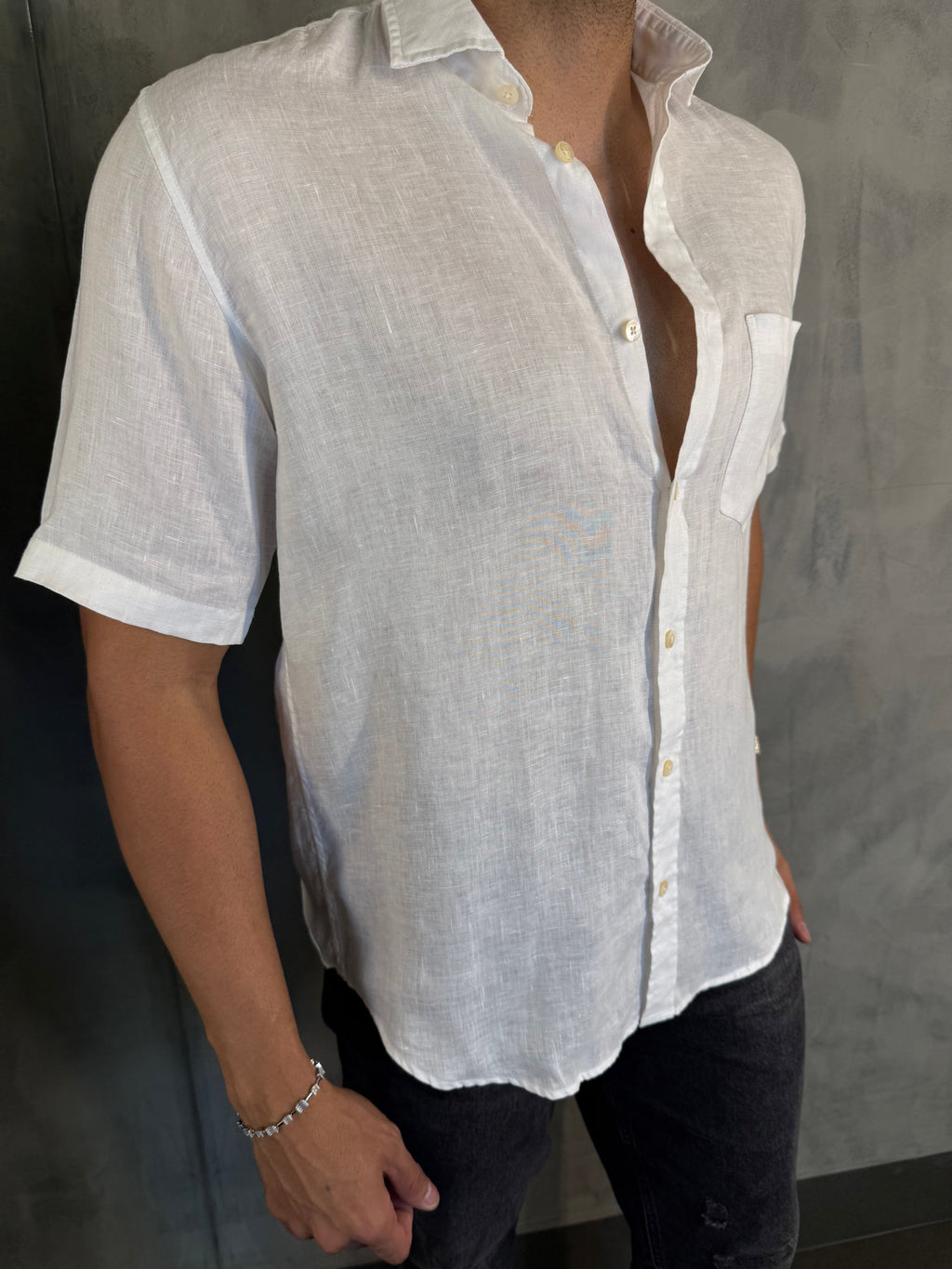 CAMISA M/C PURO LINHO BRANCO