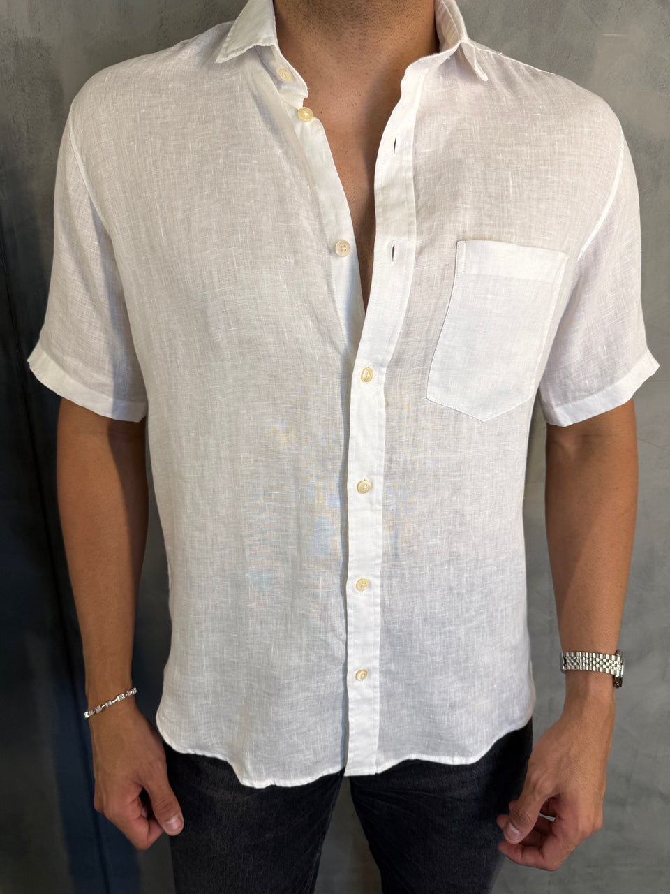 CAMISA M/C PURO LINHO BRANCO