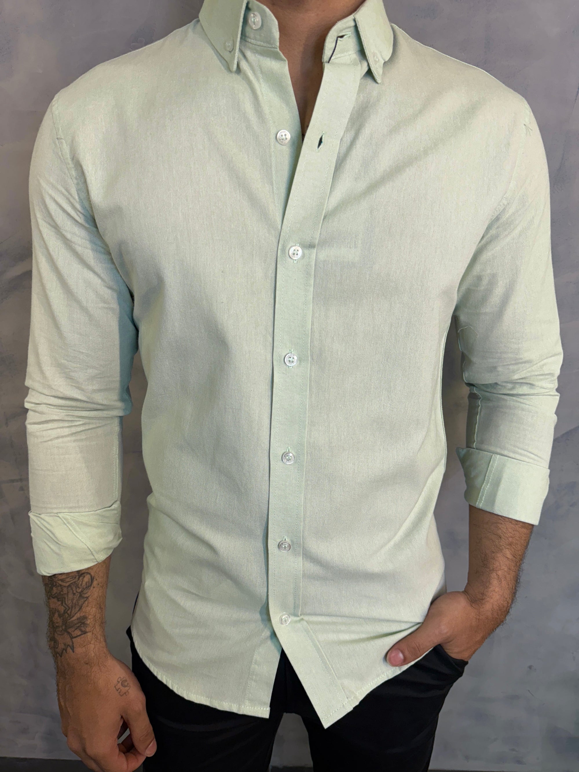 CAMISA M/L OXFORD PONTO H