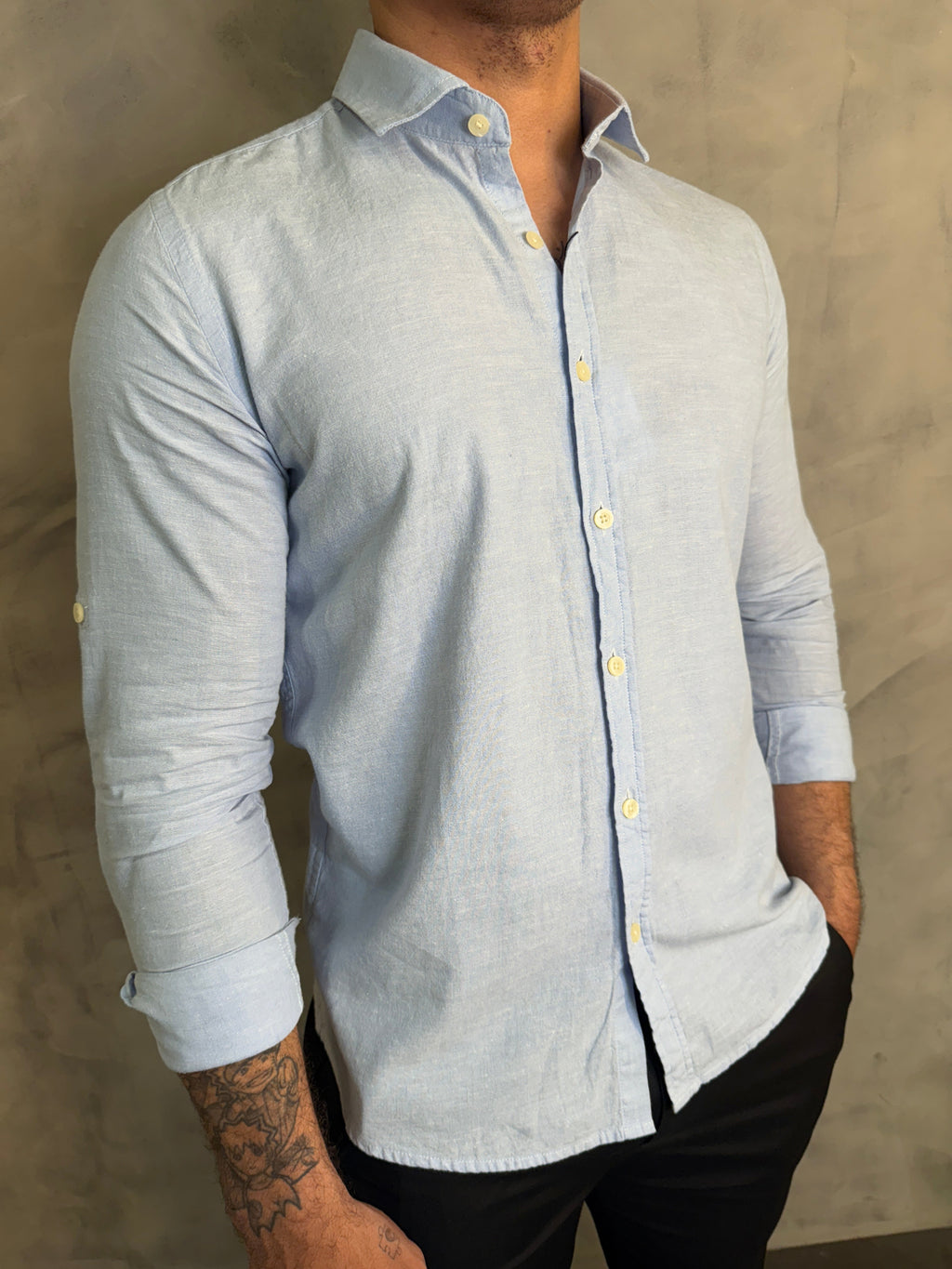 CAMISA M/L MARESIA PONTO H AZUL BB