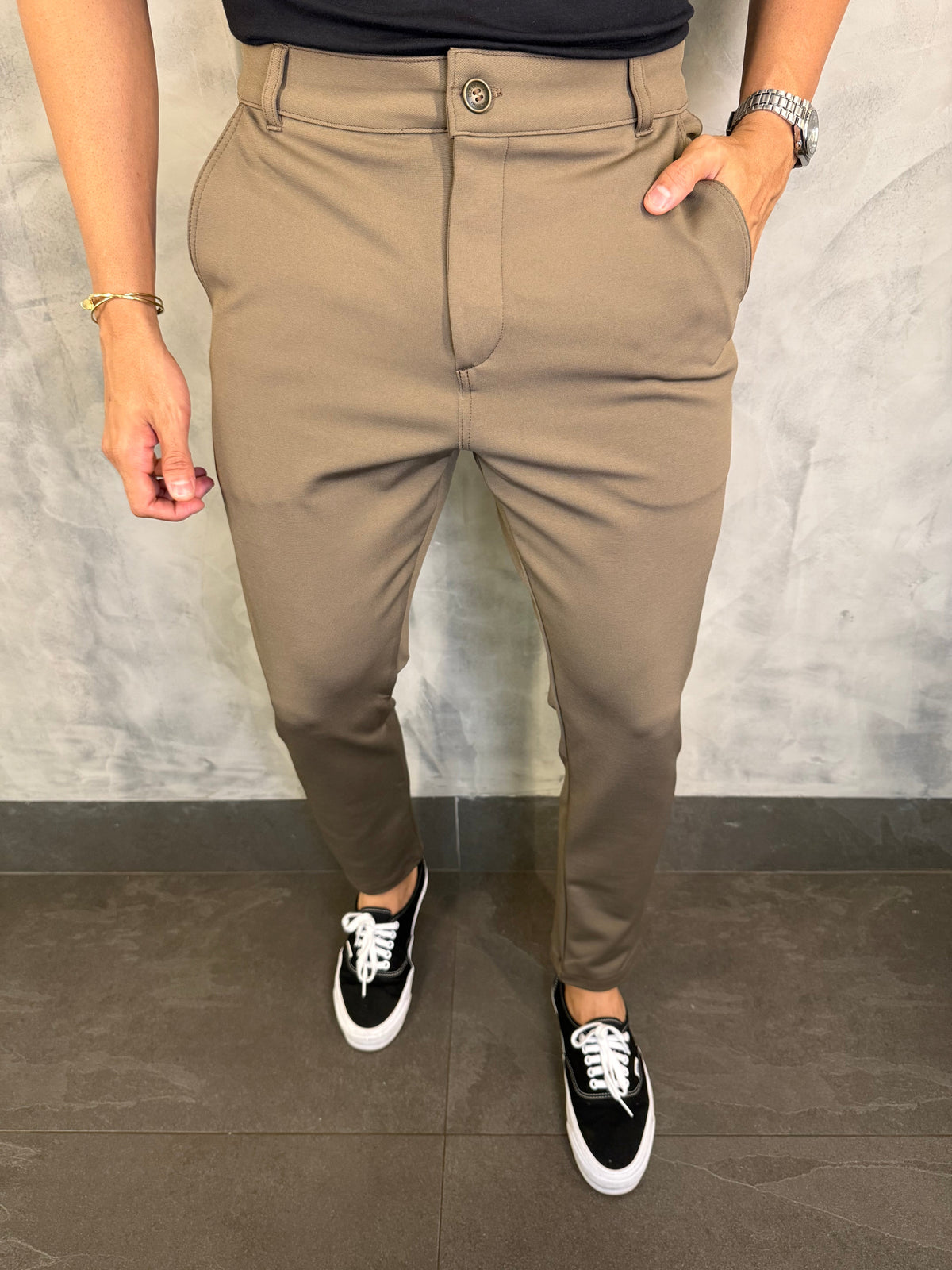CALÇA MALHA ROMA DLZ MARROM FUNGHI
