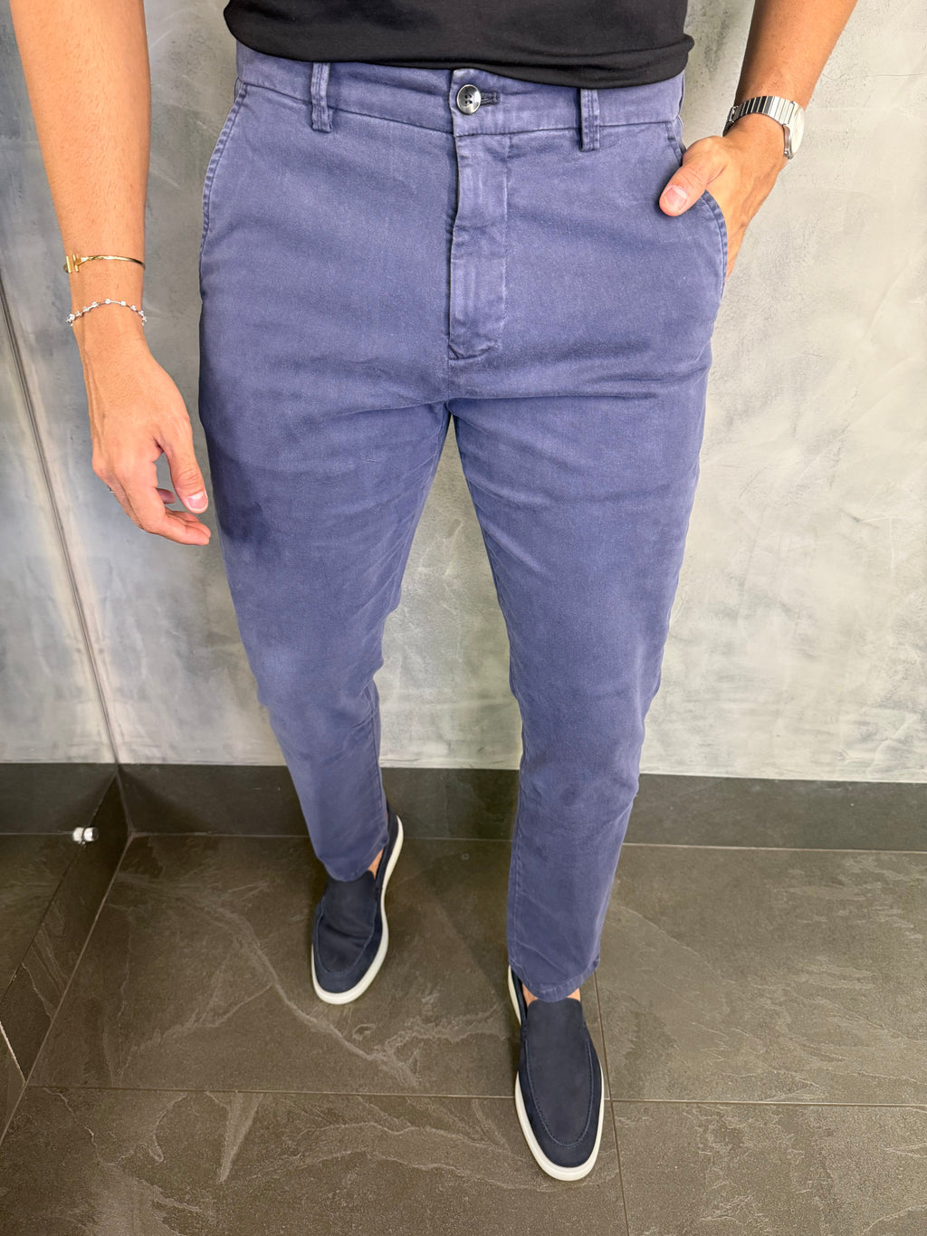 CALÇA ALF SARJA COMFORT SKINNY MARINHO