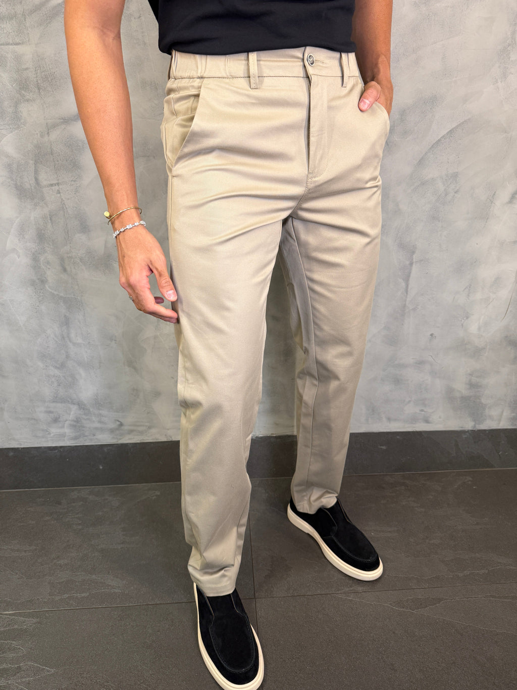 CALÇA SARJA CASUAL STRETCHC CINTURA ELÁSTICA