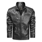 Jaqueta De Couro Masculina Slim Forrada
