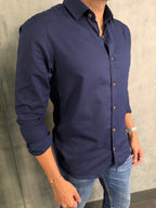 CAMISA DE VISCOLINHO M/L INDICCATTO MARINHO