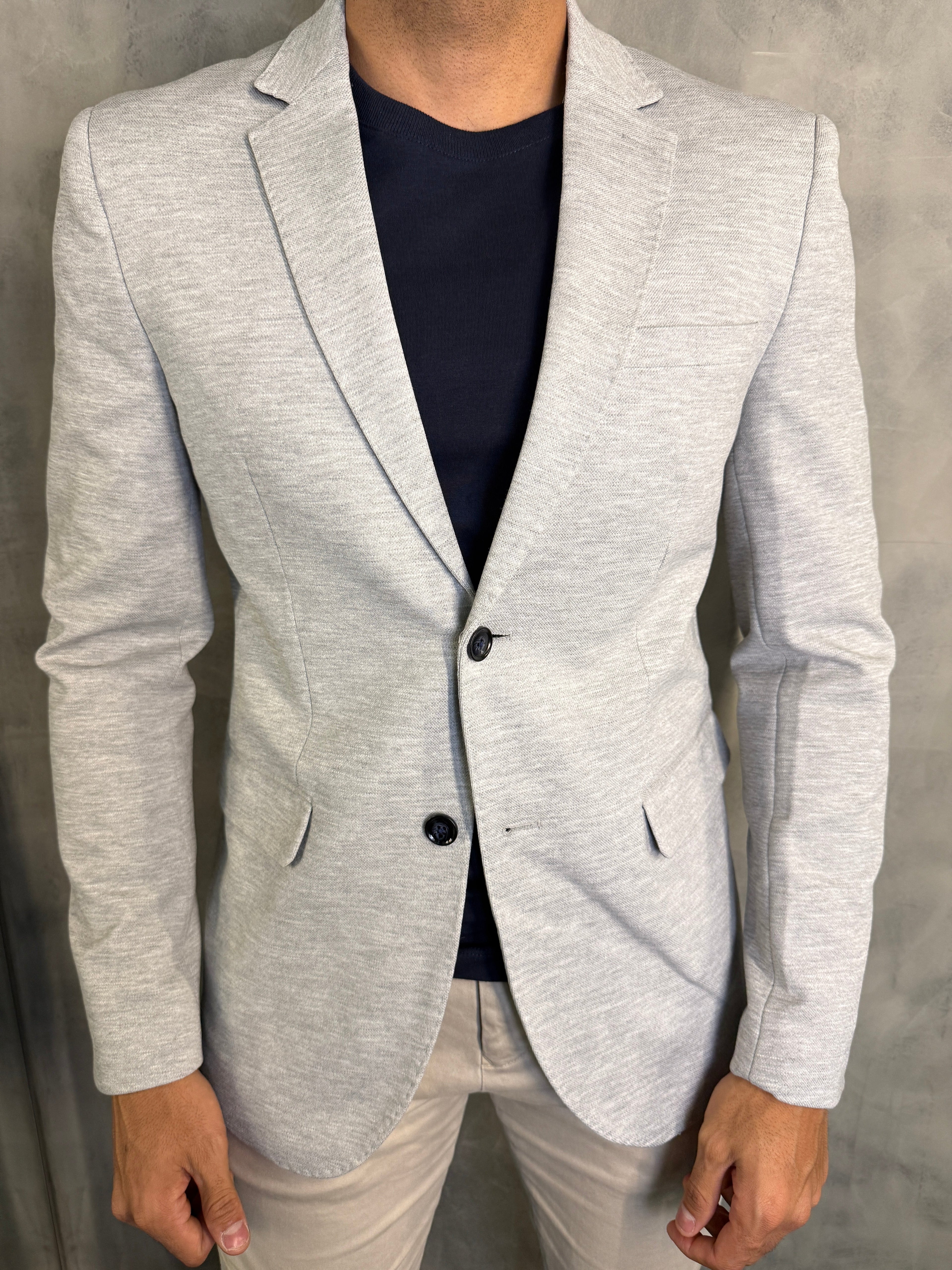 BLAZER MALHA POLIAMIDA CINZA