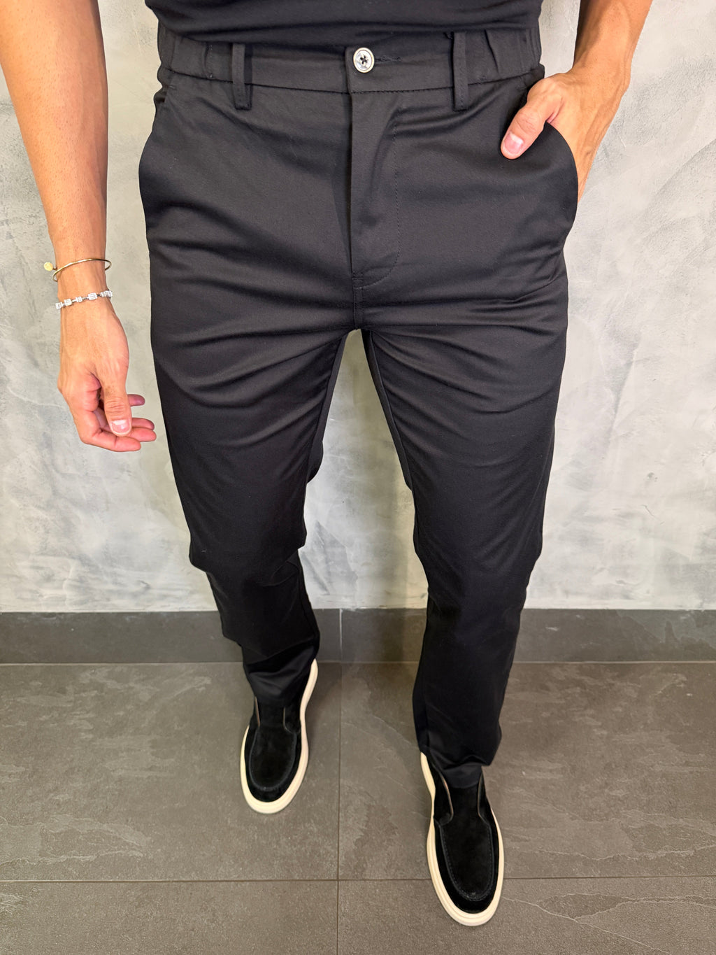 CALÇA SARJA CASUAL STRETCHC CINTURA ELÁSTICA