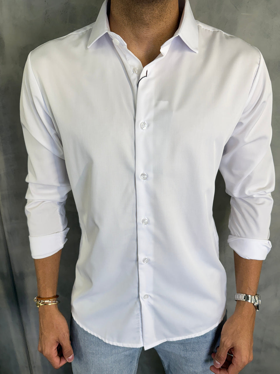 CAMISA M/L FIBRA DE BAMBU BRANCO